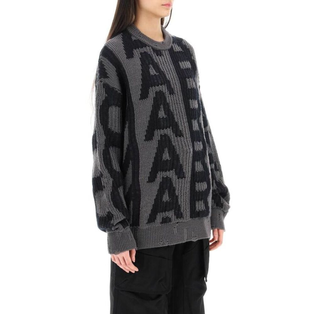 MARC JACOBS All-Over Logo Knit Sweater Women CHARCOAL Sweaters & Knitwear